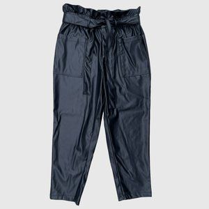 Who What Wear Faux Leather Belted Pants Paper Bag High Waist Size 12